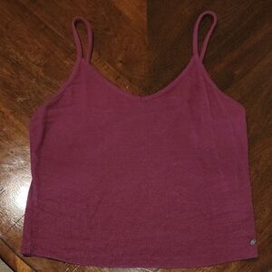 American Eagle Outfitters Red Fitted Crop Camisole